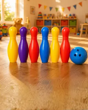 Renkli Bowling Seti Çocuk Aktivite Oyunu Motor Beceri Geliştirici