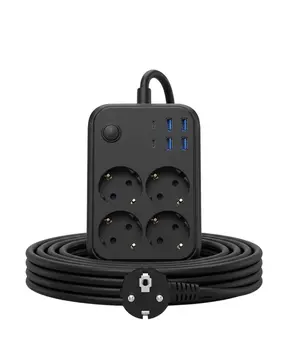 Çoklu Priz ve USB Şarj Ünitesi 4 Soket 2 Type C Güvenli Enerji Yönetimi