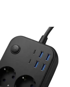 Çoklu Priz ve USB Şarj Ünitesi 4 Soket 2 Type C Güvenli Enerji Yönetimi
