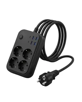 Akım Korumalı Çoklu Priz 4 USB 2 Type C 4 Priz Güvenli ve Hızlı Şarj