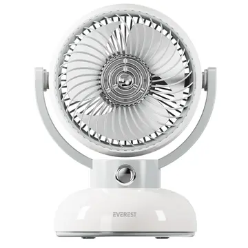 EVEREST EFN12 KREM 3 Kademeli Hız Masaüstü Kullanım Taşınabilir Dahili 1200mAh Bataryalı USB Şarj Girişli Vantilatör(1923)