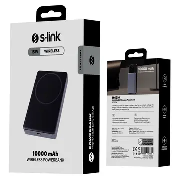 S-LINK MG210 Magsafe Gri 10.000mAh 1xType-C 4 LED Göstergeli PowerBank(1923)