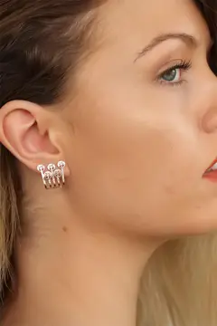 Rose Renk Ağaçlı Bayan Küpe 5886