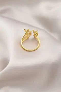 Gold Renk Metal Kelebek Model Kadın Yüzük 5886