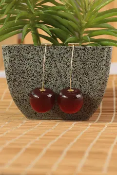 Gold Renk Kiraz Model Kadın Küpe 5886