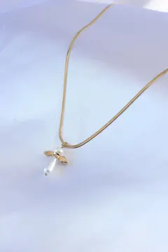 316L Çelik Gold Renk İtalyan Zincir Model Piyon Figür Kadın Kolye 5886