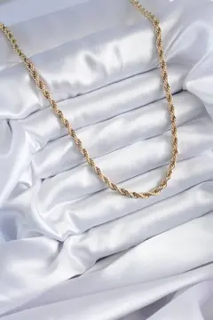 316L Çelik Gold Renk 60 cm Burgu Model Kadın Kolye 5886