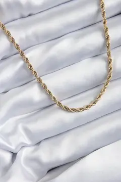 316L Çelik Gold Renk 60 cm Burgu Model Kadın Kolye 5886