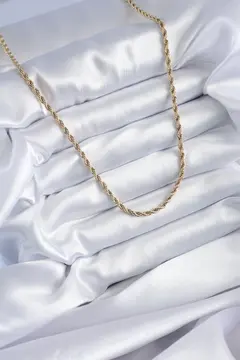 316L Çelik Gold Renk 60 cm Burgu Model Kadın Kolye 5886