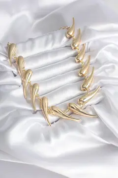 VIP Seri Özel Tasarım Gold Renk Kadın Kolye 5886