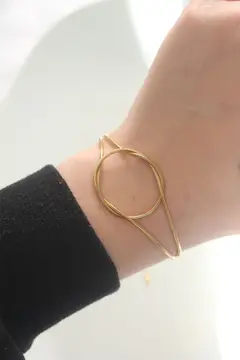 316L Çelik Gold Renk Düğüm Model Bileklik 5886
