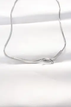 316L Çelik Silver Renk Kolye 5886
