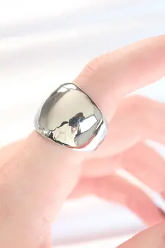 Silver Renk Ayarlanabilir Bombeli Ayna Yüzük 5886