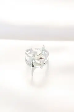 Yıldız Model Silver Renk Ayarlanabilir Yüzük 5886
