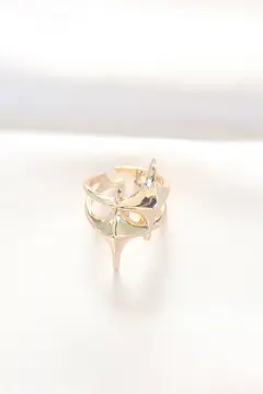 Yıldız Model Gold Renk Ayarlanabilir Yüzük 5886