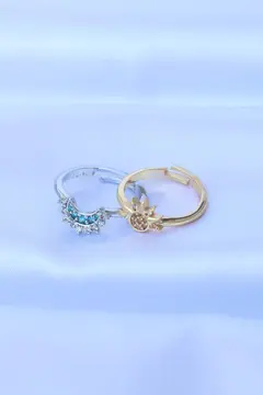 Pirinç Zirkon Taşlı 2li Ayarlanabilir Arkadaş Yüzüğü 5886