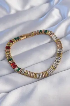 316L Çelik Gold Renk Renkli Su Yolu Tasarımlı Bileklik 5886
