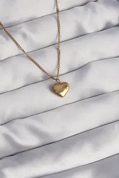 316L Çelik Gold Renk Kalp Model Love Kolye 5886