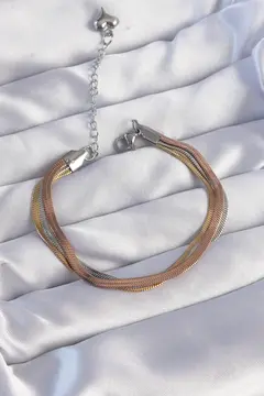 316L Çelik Renkli İtalyan Zincir Model Çoklu Bileklik 5886