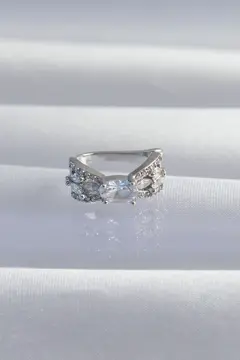 Pirinç Gümüş Renk Zirkon Taş Kaplama Earcuff Küpe 5886