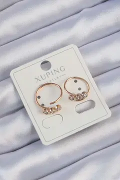 Xuping Rose Renk Zirkon Taşlı Su Yolu Küpe 5886