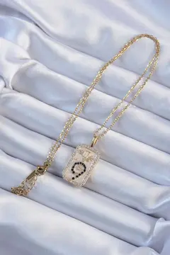 316L Çelik Zincir Altın Renk Zirkon Taşlı Minimal Papatya Figürlü Tarot Kolye 5886