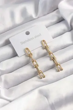 316L Çelik Altın Renk Sallantılı Model Küpe 5886