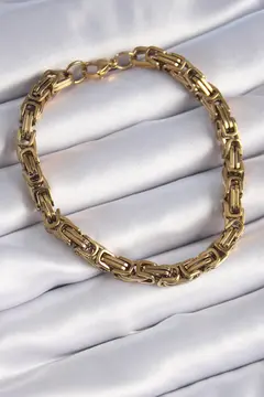 316L Çelik Gold Renk Kral Zincir Model Erkek Bileklik 5886