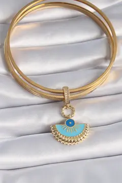 Pirinç Gold Renk Nazar Boncuklu Ajda Charm 5886