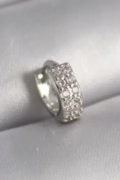 316L Çelik Gümüş Renk Zirkon Taşlı Tragus Piercing 5886