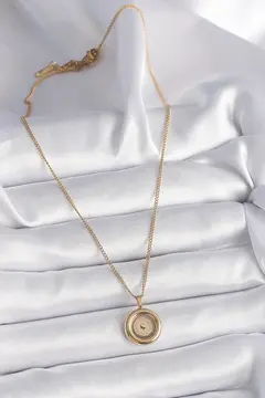 316L Çelik Gold Renk Zincir Gold Altın Model Kadın Kolye 5886
