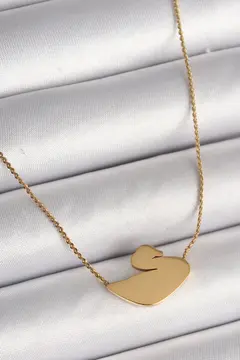 316L Çelik Gold Renk Zincir Kuğu Model Kadın Kolye 5886