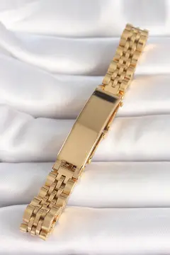 316L Çelik Gold Renk Zincir Künye Model Erkek Bileklik 5886