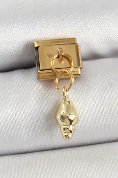 316L Çelik Sallantılı Deniz Kabuğu Model Gold Renk Nomination Charm 5886