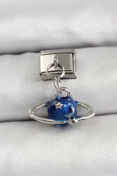 316L Çelik Sallantılı Satürn Model Gümüş Renk Nomination Charm 5886
