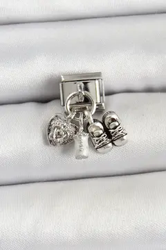 316L Çelik Gümüş Renk Bebek Konsept Nomination Charm 5886