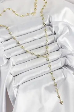 Pirinç Gold Renk Yıldızlı Kadın Y Kolye 5886