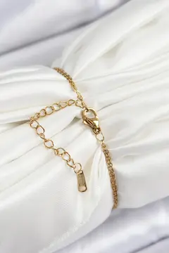 316L Çelik Zincir Mineli Sanatsal Portre Zirkon Taşlı Gezegen Model Gold Renk Kadın Bileklik 5886