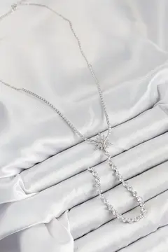 Pirinç Zirkon Taşlı Kutup Yıldızı Model Gold Renk Y Kolye 5886