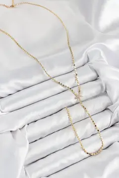 Pirinç Zirkon Taşlı Ezme Zincirli Deniz Yıldızı Model Gold Renk Y Kolye 5886
