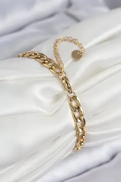 316L Çelik Nazar Boncuk Detaylı Yonca Model Gold Renk Kadın Bileklik 5886