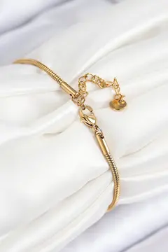 316L Çelik Zirkon Taşlı Göz Charm Model Gold Renk Kadın Bileklik 5886