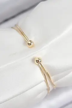 Pirinç Zirkon Taşlı Kalp Model Gold Renk Kadın Bileklik 5886