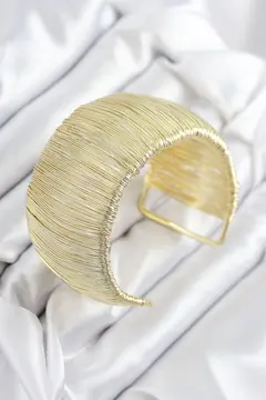 Pirinç Tel Sarma Model Gold Renk Kadın Bileklilk 5886
