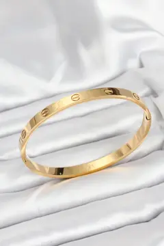 316L Çelik Gold Renk 65 mm Kadın Kelepçe Bileklik 5886