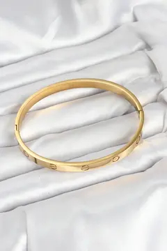 316L Çelik Gold Renk 65 mm Kadın Kelepçe Bileklik 5886