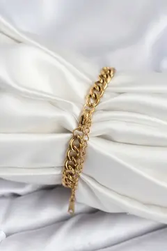 316L Çelik Gold Renk Yazı Yazmaya Uygun Kadın Bileklik 5886