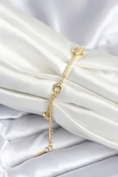 Pirinç Gold Renk Yıldız Model Kadın Bileklik 5886