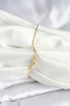 Renkli Kelebek Figür Gold Renk Pirinç Kadın Bileklik 5886