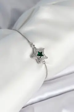 Yıldız Model Asansörlü Gümüş Renk Kadın Bileklik 5886